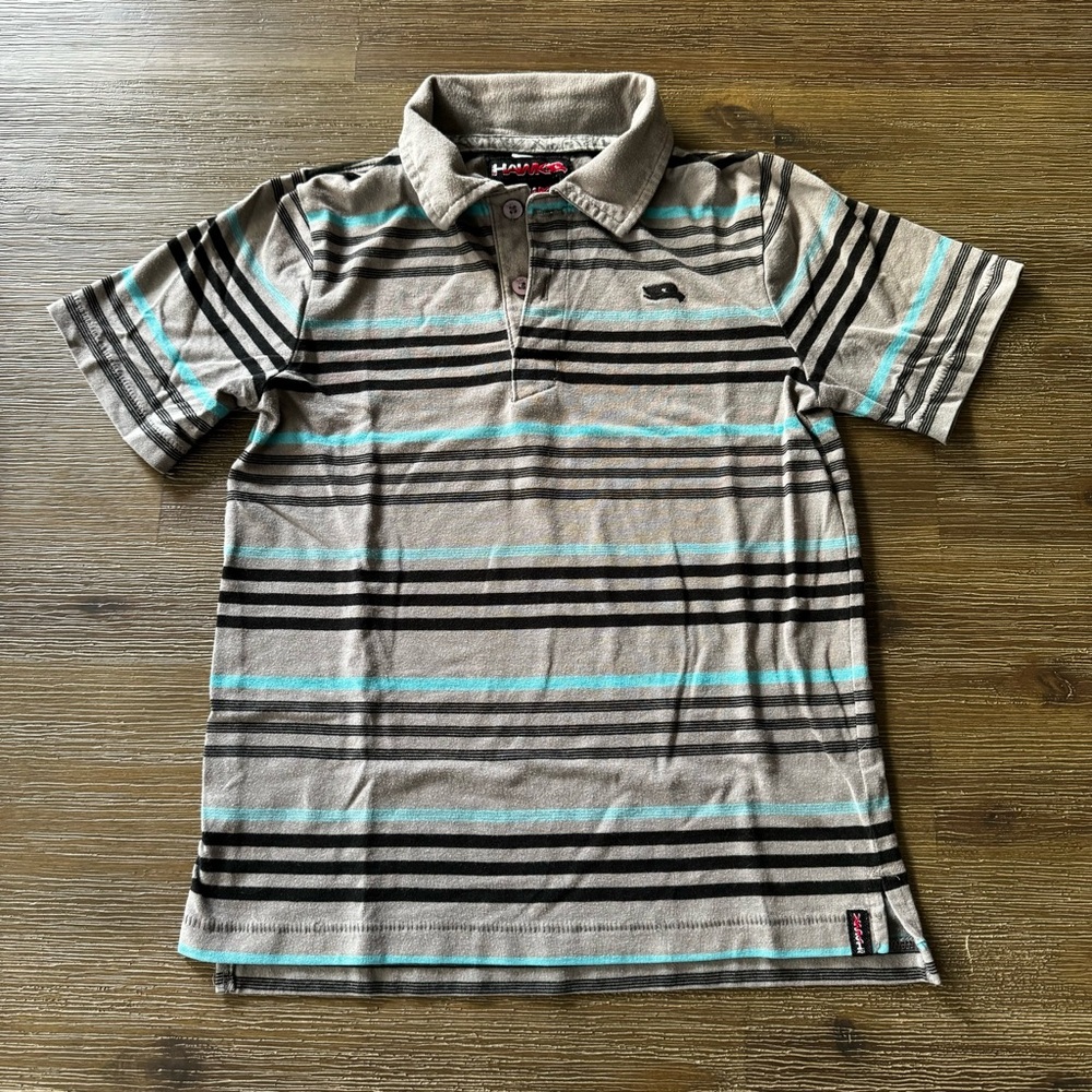 🟡EUC🟡 Tony Hawk Striped Quarter Button Down Tee - Size 7